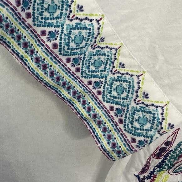 Catherine’s Embroidered Tunic Kaftan Womens 4X White Beaded Cotton Boho Western - Picture 4 of 13